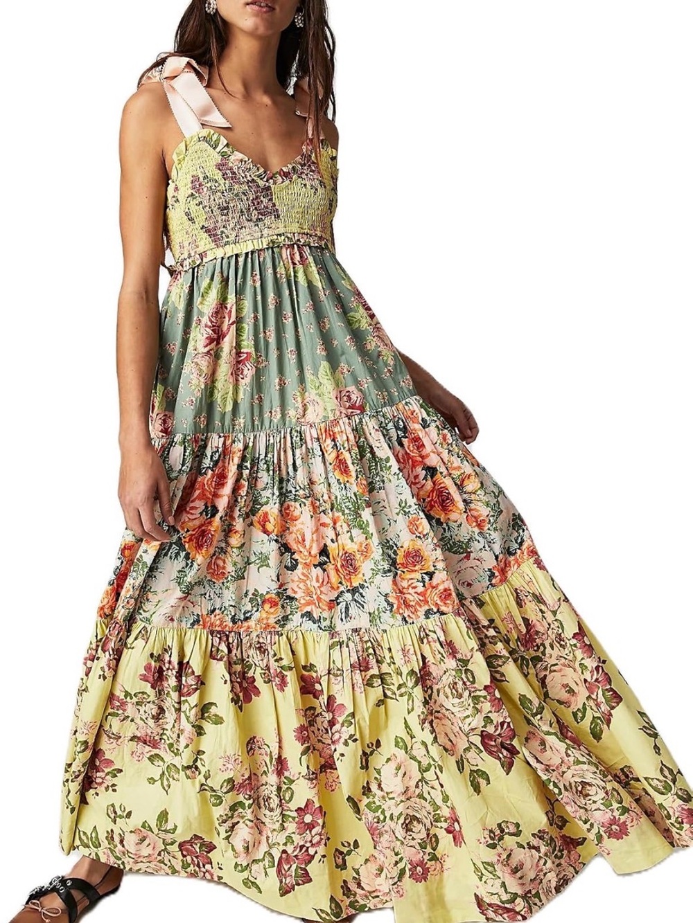 Beautiful FP dupe maxi dress with bow straps